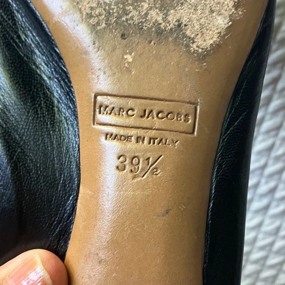 Marc Jacobs Black Loafers with Gold Accent - Picture 6 of 8